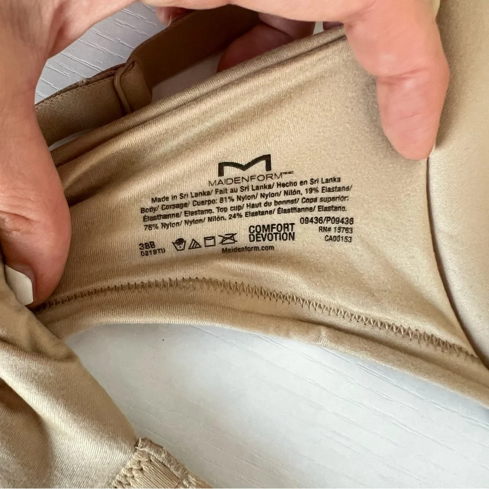 NWT Maidenform Comfort Devotion Nude Extra Coverage Smooth T Shirt Bra Size 38B - Picture 7 of 7